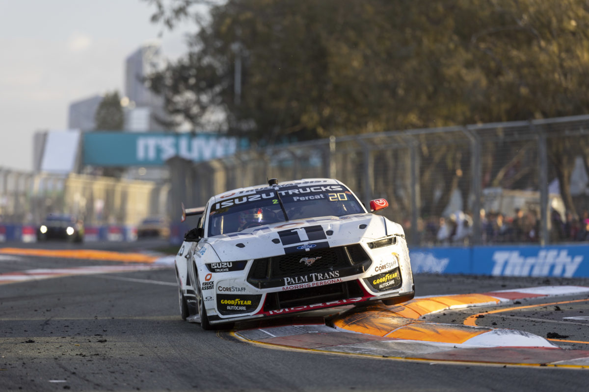 Nick attacked the kerbs at the Gold Coast, where a new Ford Mustang aero package was introduced. Image: Supplied