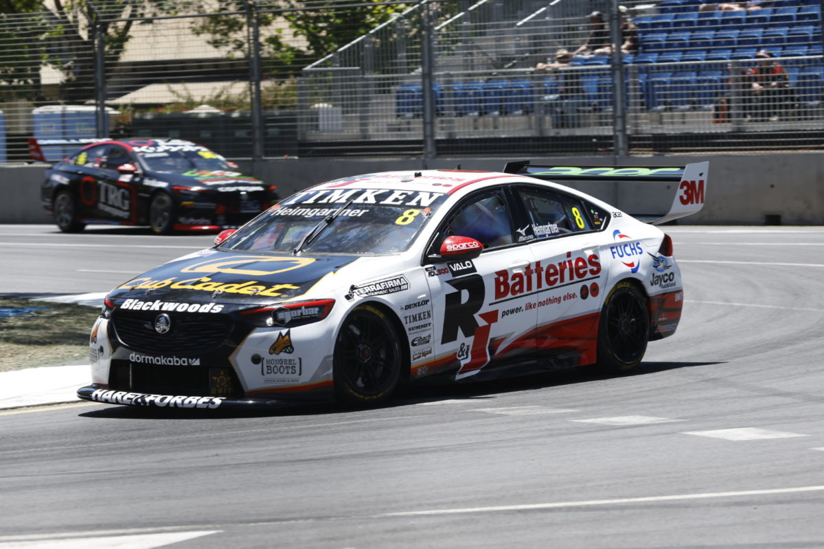 Brad Jones Racing driver Andre Heimgartner on the Adelaide Parklands Circuit in his R&J Batteries ZB Commodore at the 2022 Adelaide 500