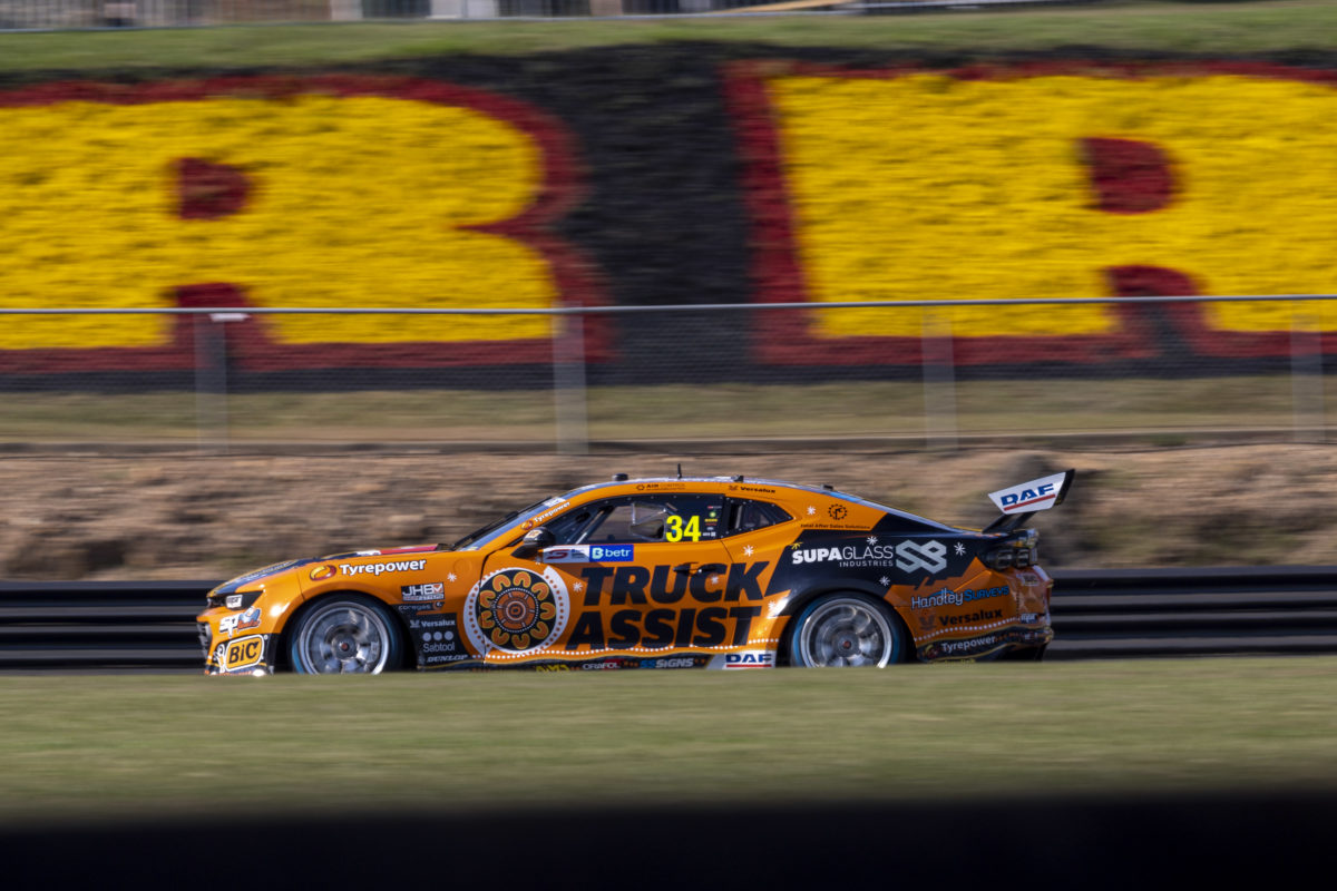 Jack Le Brocq on his way to victory in the #34 Truck Assist Camaro at Hidden Valley in June. Image: Supplied