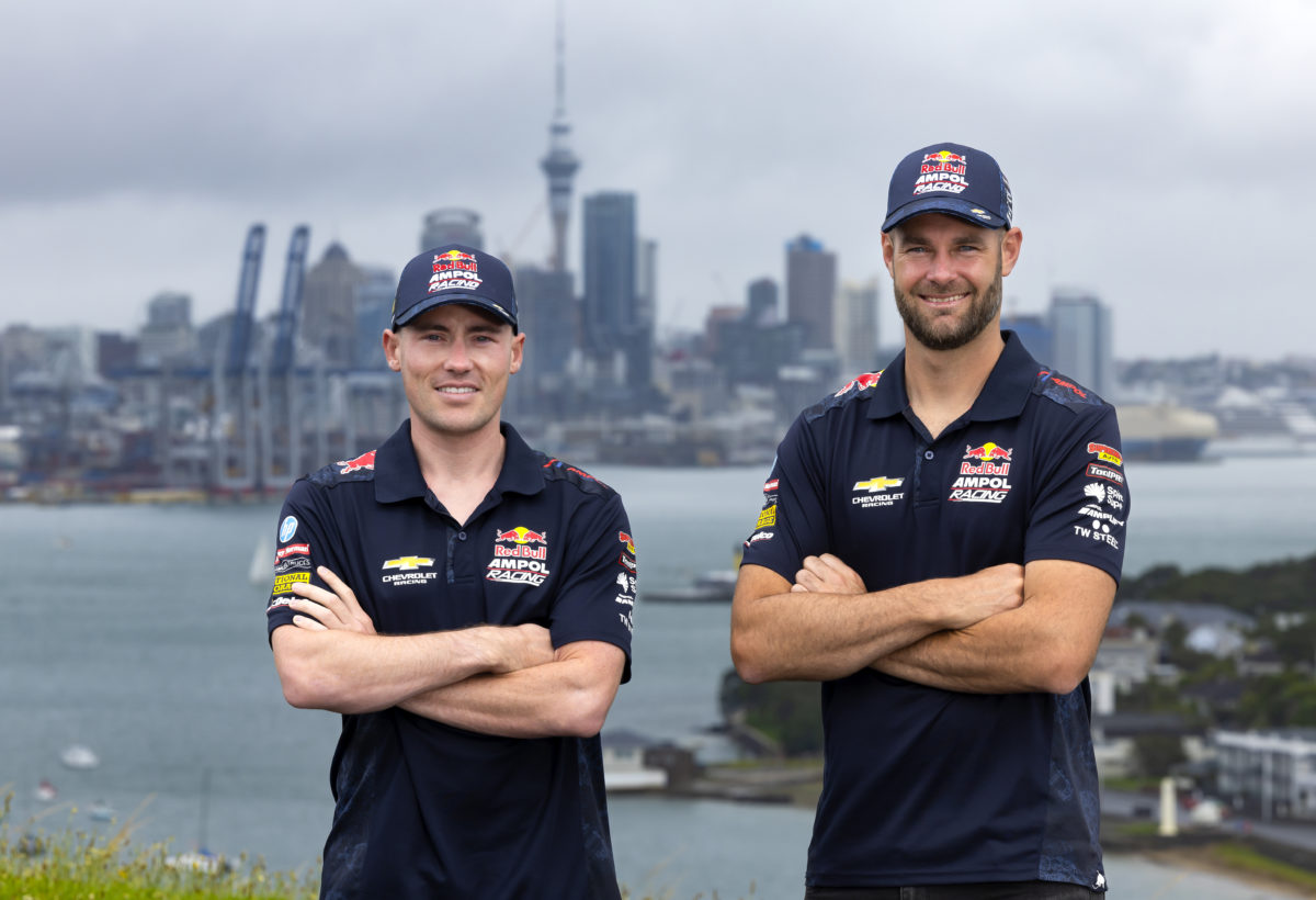 Richie Stanaway (left) will drive with Shane van Gisbergen (right) in the 2023 Supercars enduros