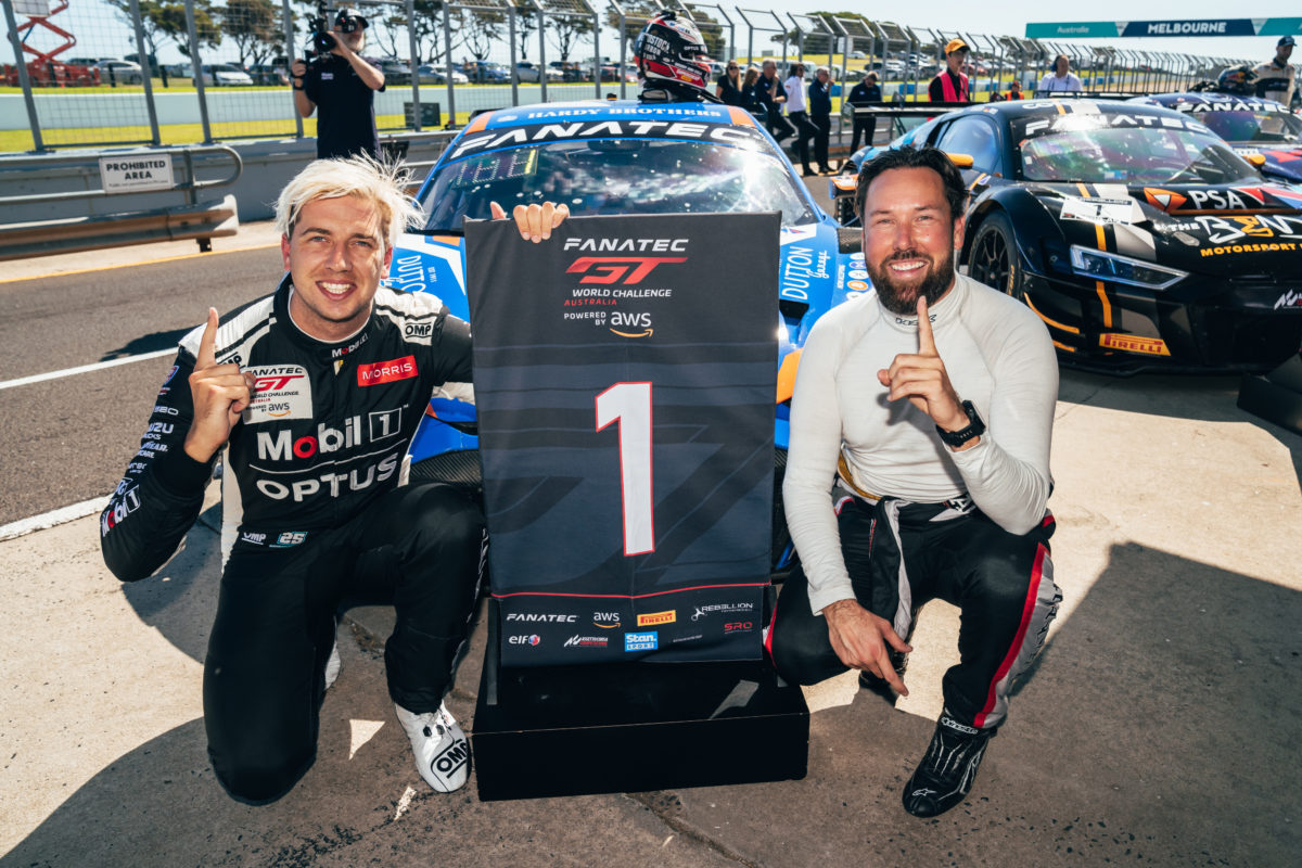 Chaz Mostert (left) will share an Audi with Liam Talbot (right) and Fraser Ross in the Bathurst 12 Hour