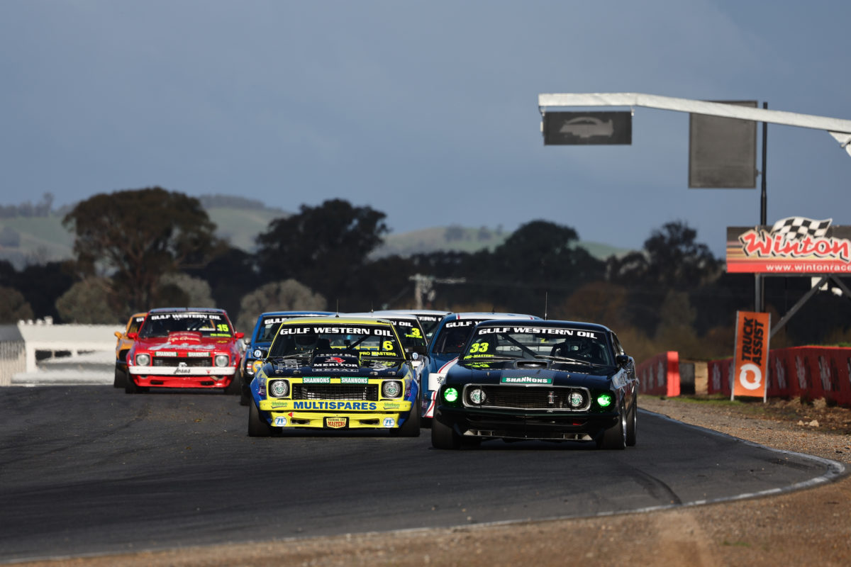 Steven Johnson (right of shot) extended his Touring Car Masters series lead. Picture: InSyde Media