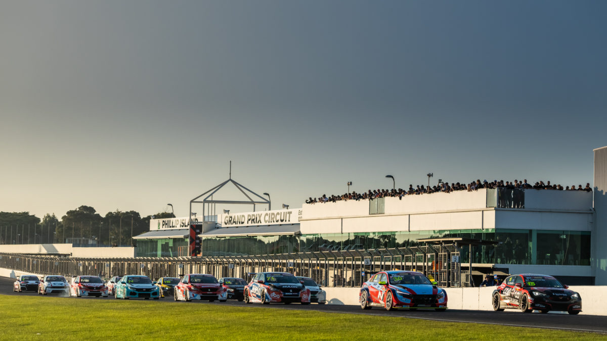 TCR Australia, the top competition in the Australian Racing Group pecking order, attracted only 13 cars to Phillip Island. Picture: Supercheap Auto TCR Australia Series