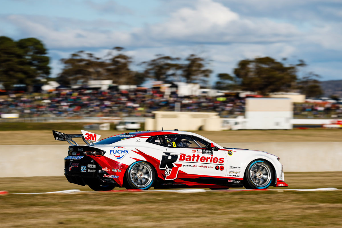 Andre Heimgartner finished second in Race 10 of the Supercars Championship at Symmons Plains in Tasmania