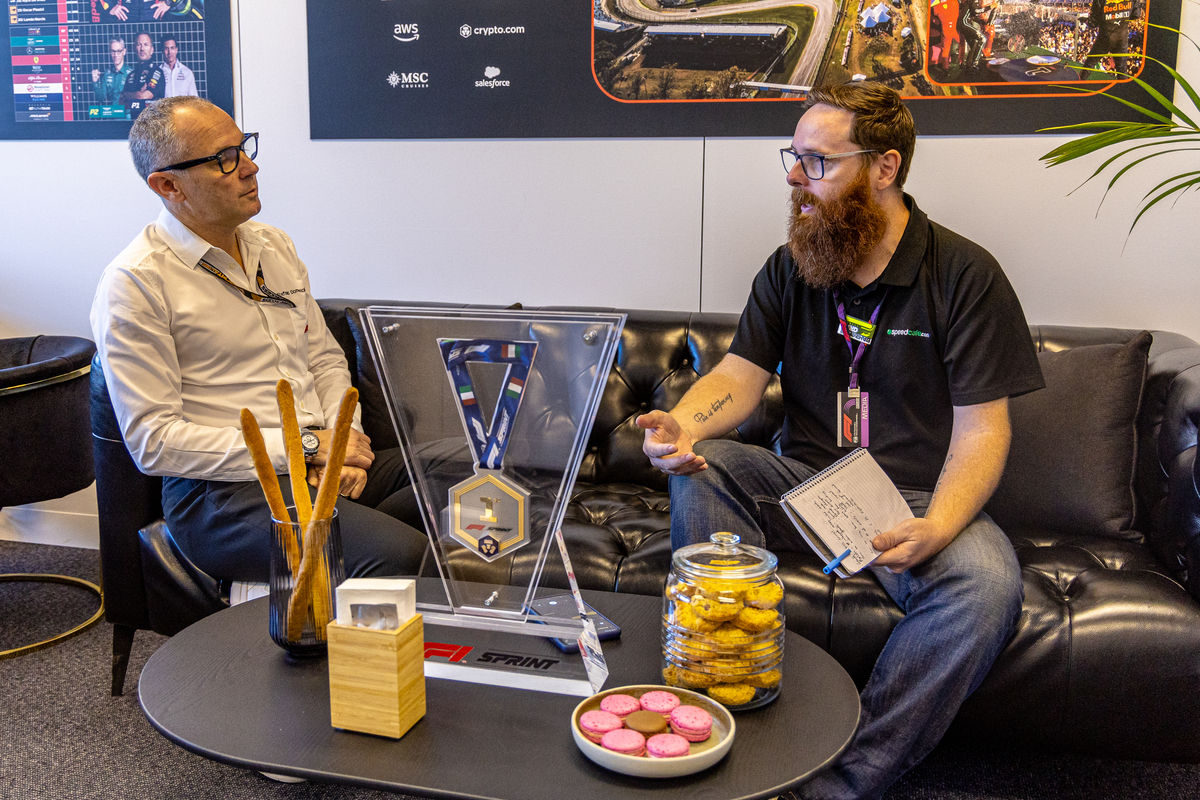 Domenicali with F1 editor Mat Coch