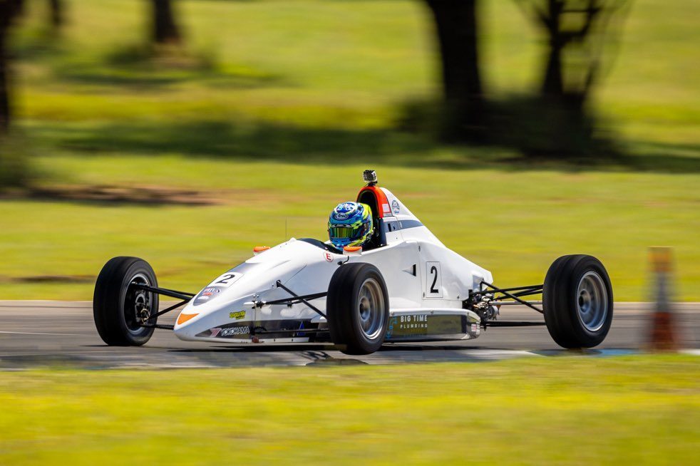 Matt Hillyer won Race 2 and 3 of the first 2023 Formula Ford weekend. Photo: Sonic Motor Racing Services Facebook