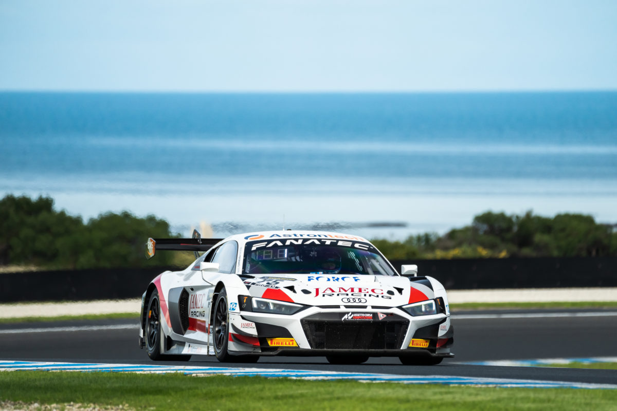 Geoff Emery/Max Hofer won Race 1 and Round 3 in GT World Challenge Australia. Picture: Australian Racing Group