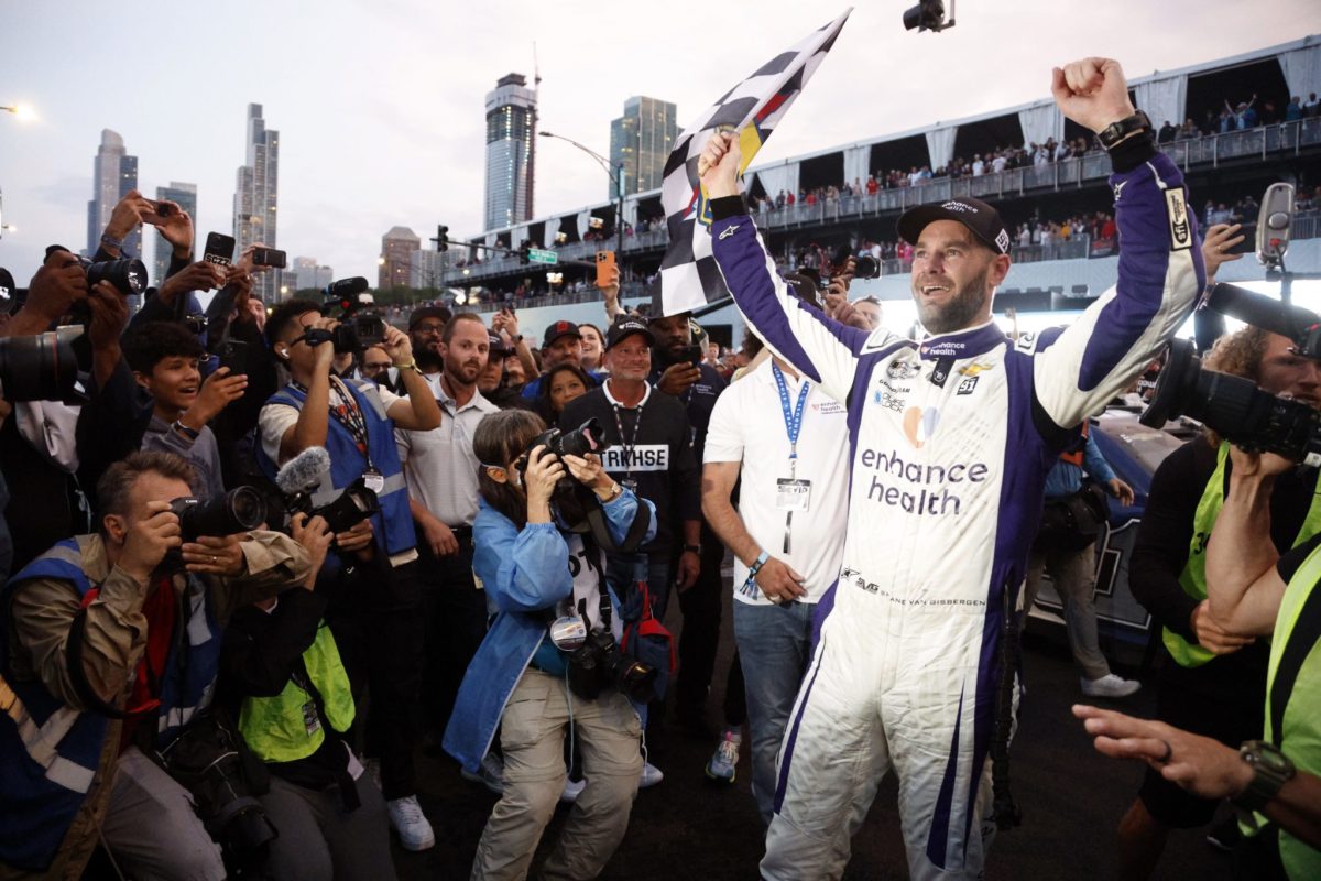 Shane van Gisbergen won the Chicago street race on his NASCAR debut. Picture: NASCAR/Getty Images