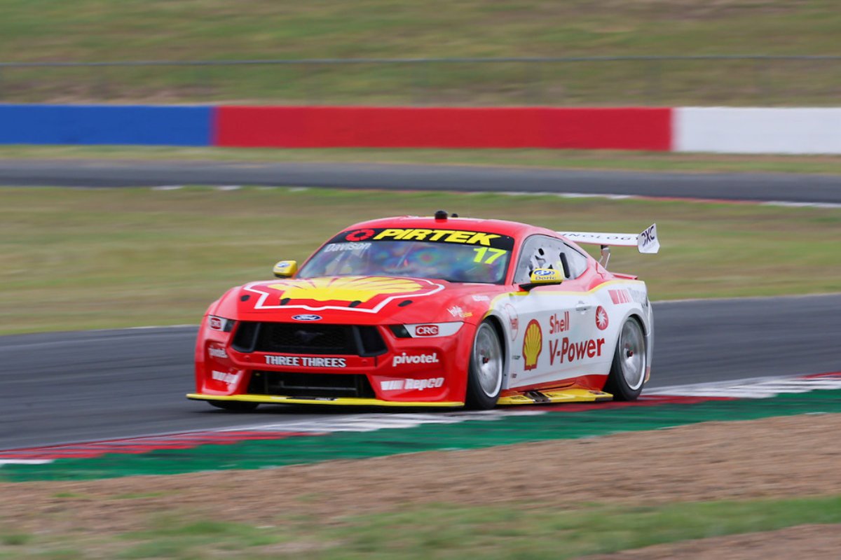 The Will Davison Gen3 Ford Mustang in its shakedown at Queensland Raceway