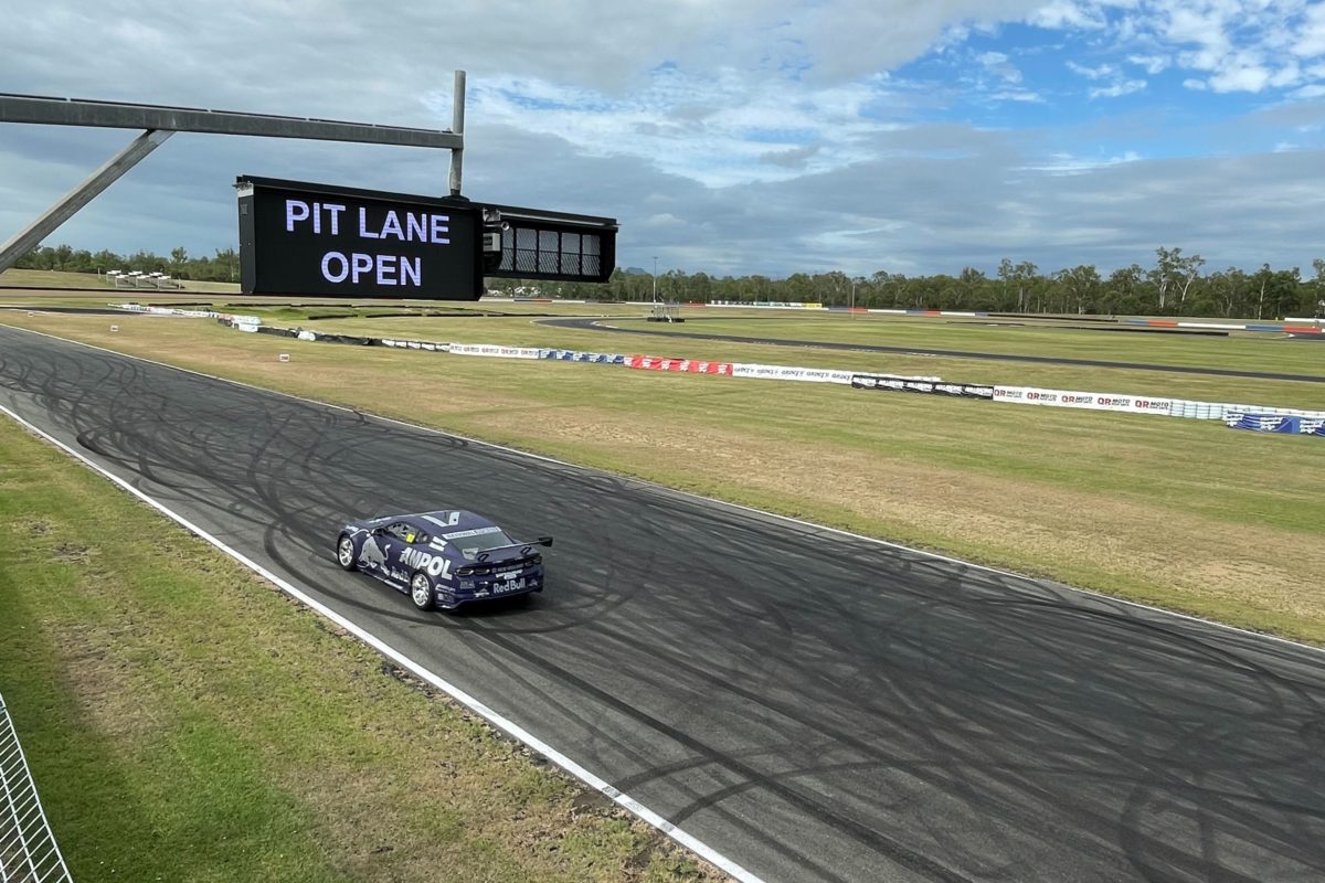Shane van Gisbergen has gone out on track at Queensland Raceway