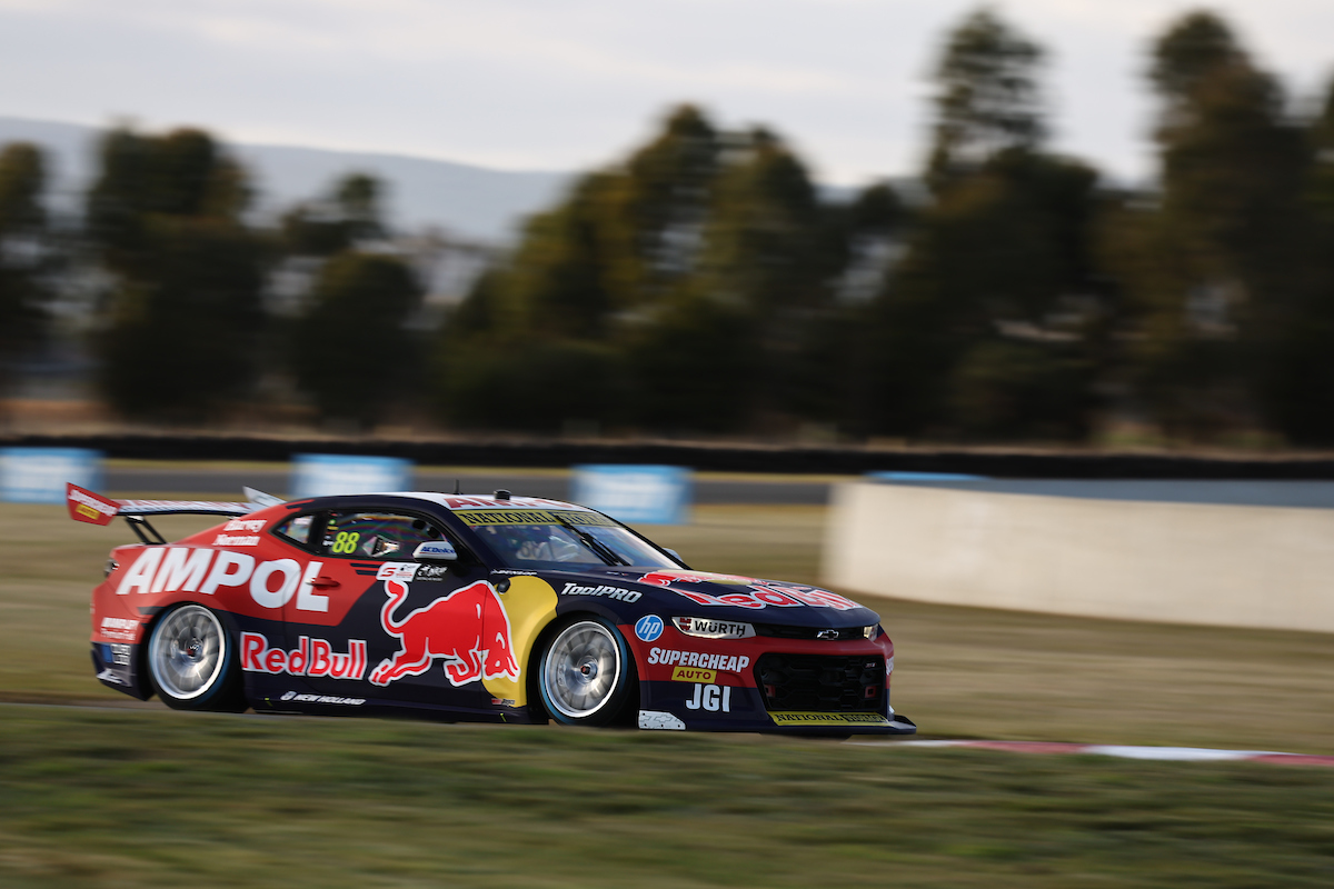 Broc Feeney won Race 11 of the Supercars Championship at Symmons Plains in Tasmania. Picture: InSyde Media