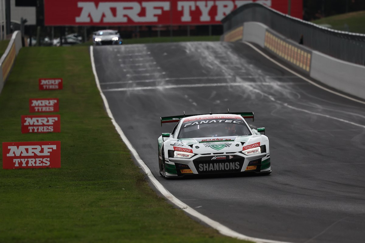 Liam Talbot and Max Hofer won Race 1 of the Fanatec GT World Challenge Australia in dominant fashion more than five seconds ahead of the next car