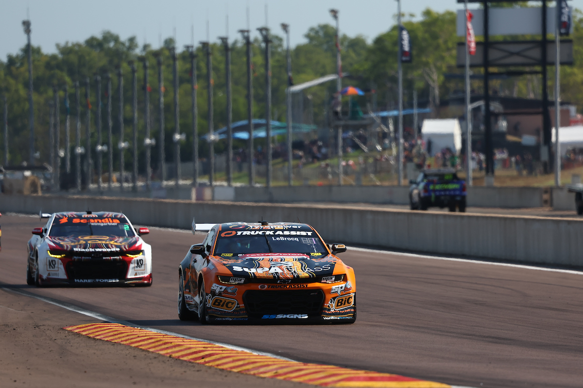 Jack Le Brocq and Matt Stone Racing won Race 15 at the Darwin Supercars event. Picture: InSyde Media