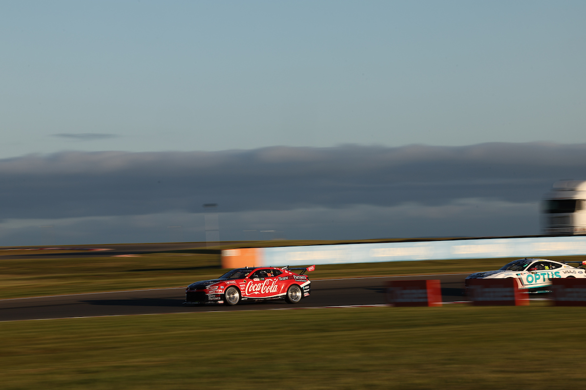 Brodie Kostecki beat Ford drivers Chaz Mostert and Cameron Waters to victory in Race 20 at The Bend Supercars event. Image: InSyde Media