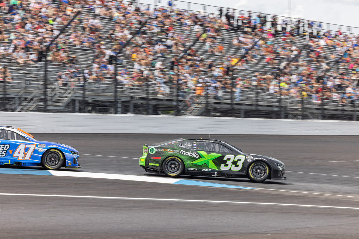 Brodie Kostecki racing in the NASCAR Cup Series at Indianapolis Motor Speedway. Image: Julia Ingall