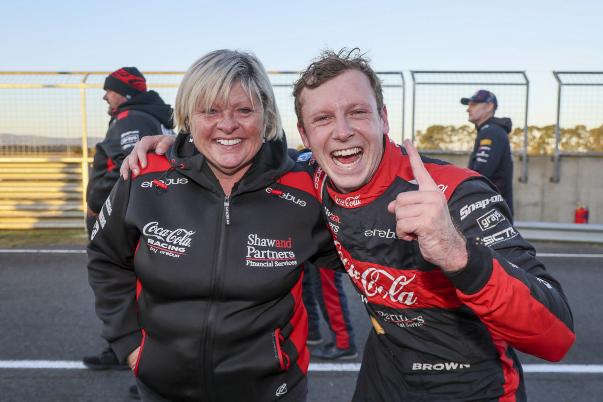 Erebus Motorsport owner Betty Klimenko (left) with Will Brown (right)