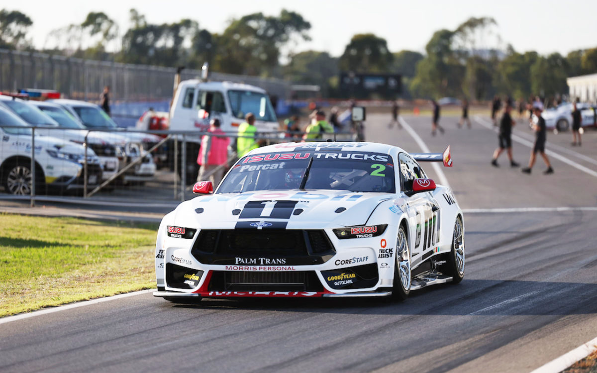 The #2 Walkinshaw Andretti United Ford Mustang which Nick Percat and co-driver Fabian Coulthard drove