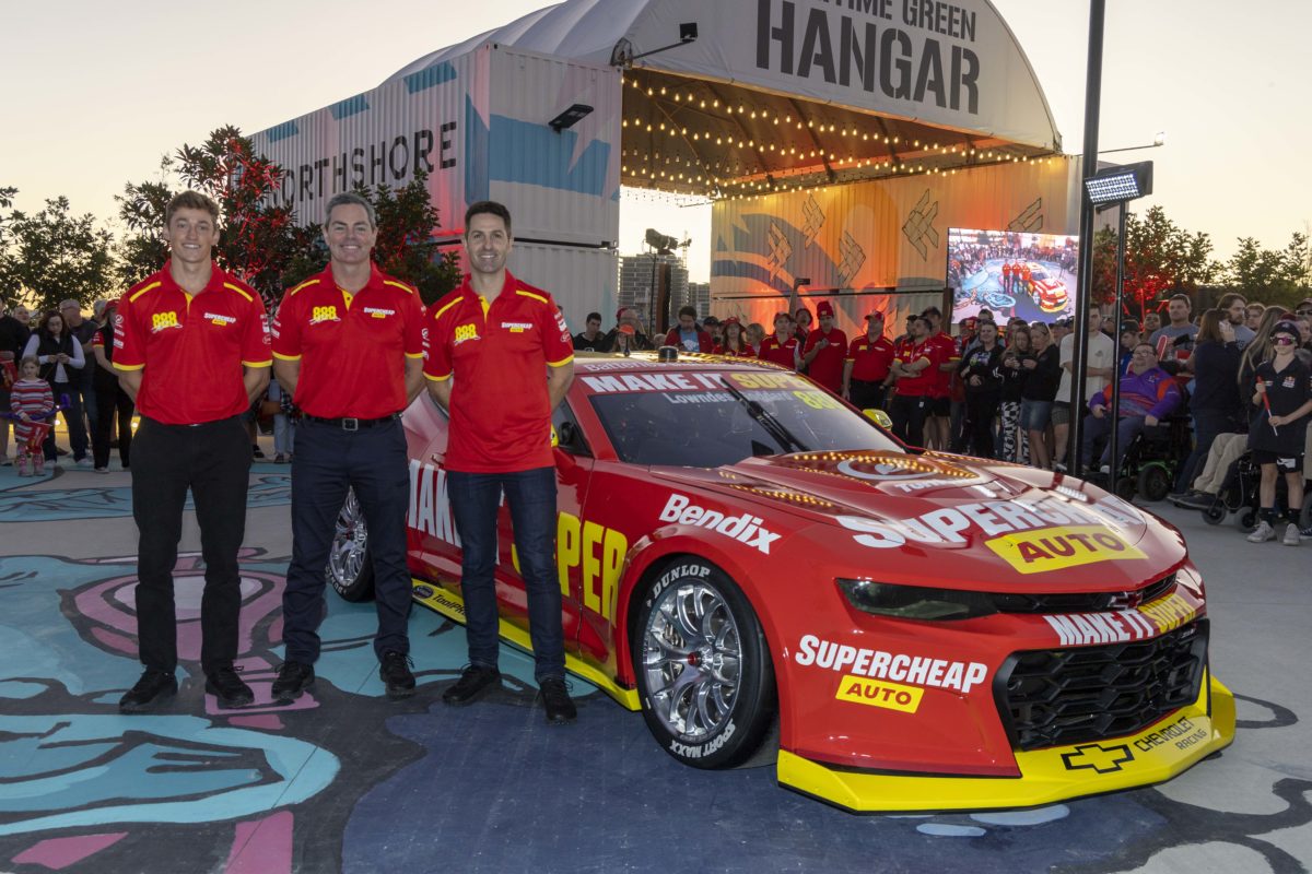 Jamie Whincup (right) will be Team Manager on the Triple Eight Supercheap Auto wildcard for Zane Goddard (left) at Darwin; Craig Lowndes (centre) will also drive Car #888 in the enduros
