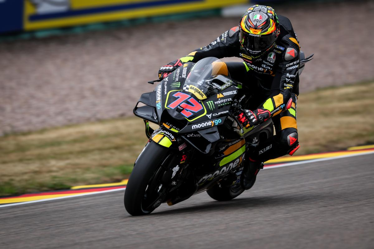 Marco Bezzecchi completed a practice double to leave him on provisional pole for the Dutch MotoGP