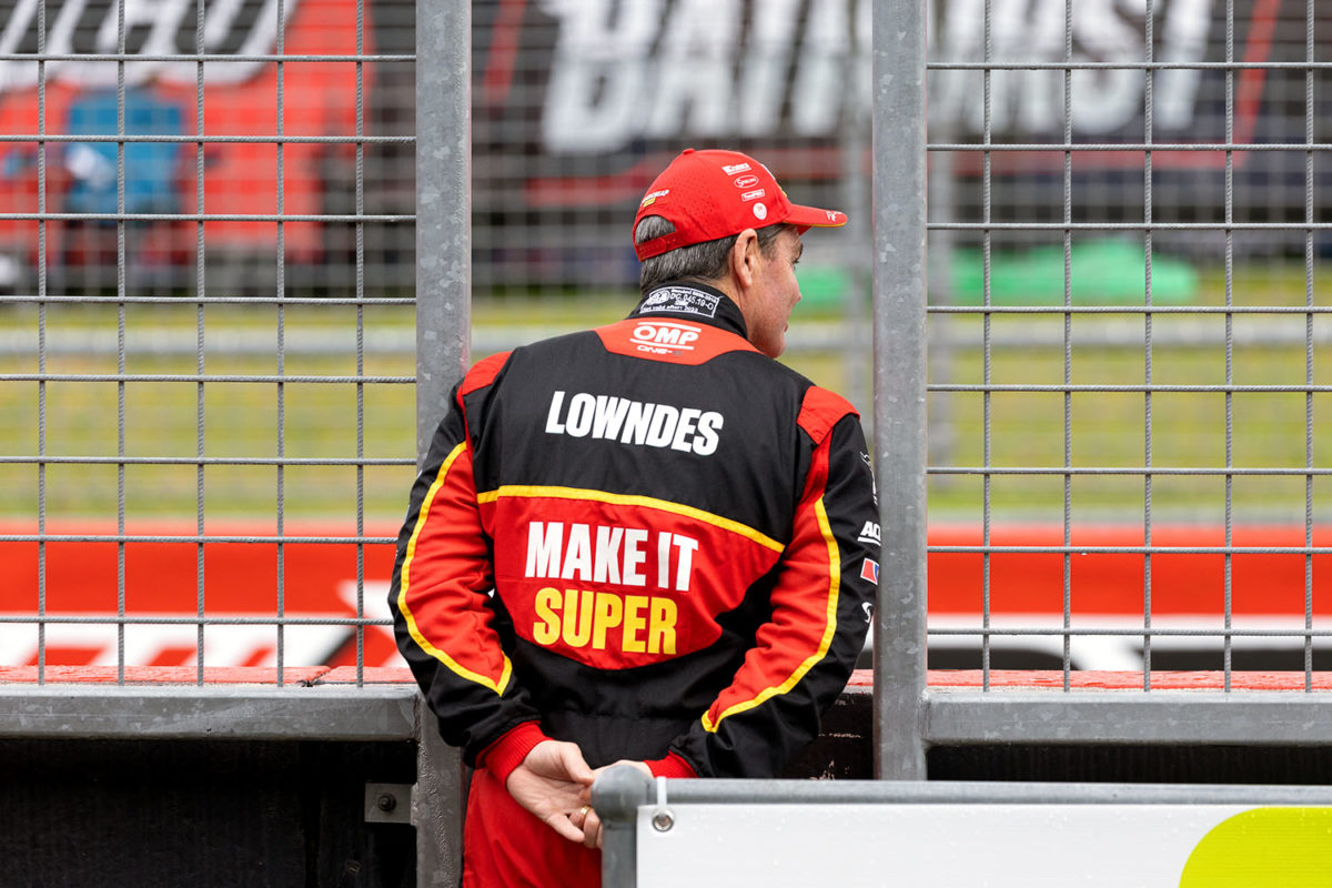 Craig Lowndes watches on during a practice session at the 2022 Bathurst 1000. Picture: Ross Gibb Photography
