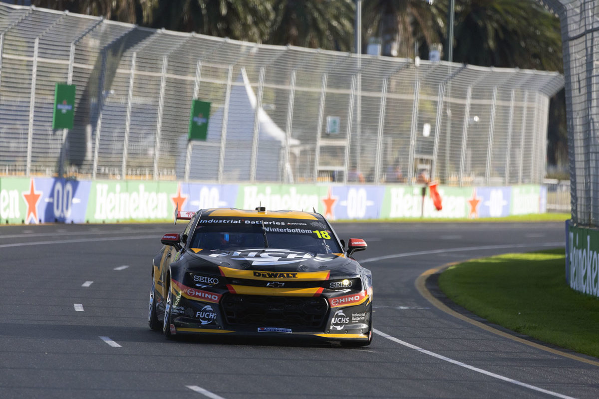 Mark Winterbottom on-track in his Gen3 Chevrolet Camaro at Albert Park. Picture: Ross Gibb Photography