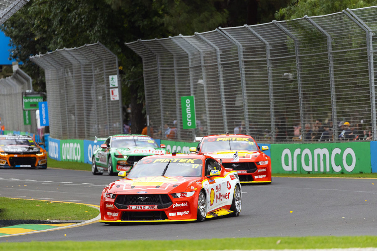 The Dick Johnson Racing Mustangs at Albert Park. Picture: Ross Gibb Photography