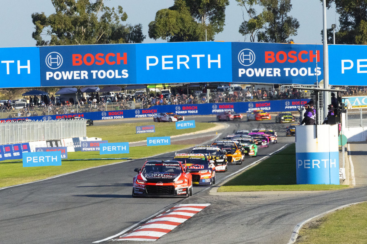 Brodie Kostecki led Race 7 before being passed by Shane van Gisbergen. Picture: Ross Gibb Photography