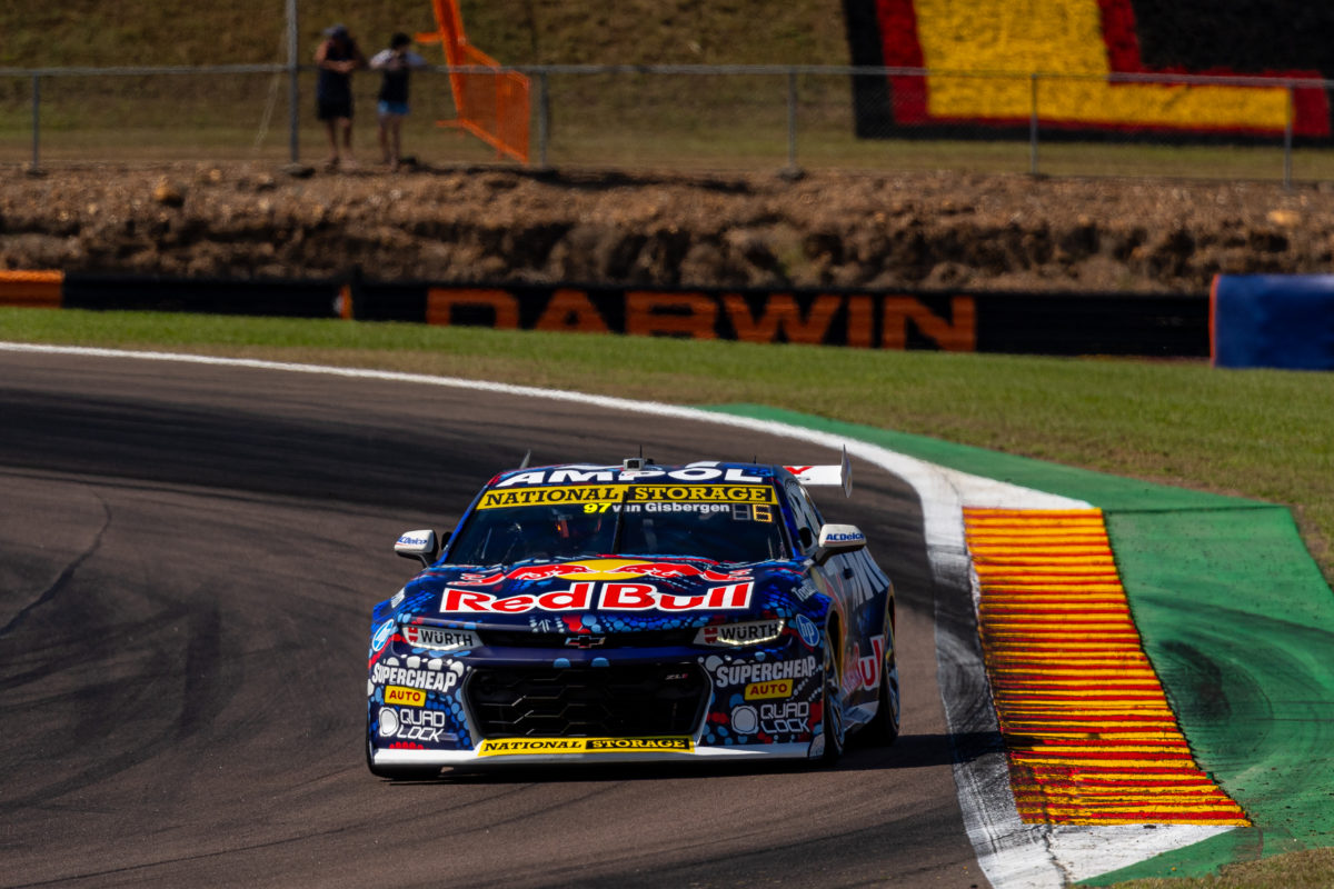 Shane van Gisbergen's Triple Eight Race Engineering sporting the Supercars windscreen markings which have now been approved as the new standard. Picture: InSyde Media