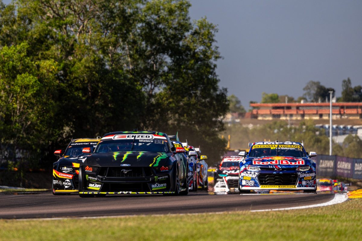 Cameron Waters' pole position was the highlight for Ford at Hidden Valley, an event which ended with a fresh Supercars parity furore. Picture: InSyde Media