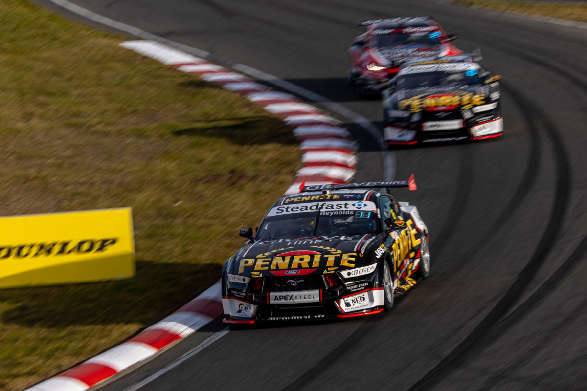 The Grove Racing Ford Mustangs at Symmons Plains. Picture: InSyde Media