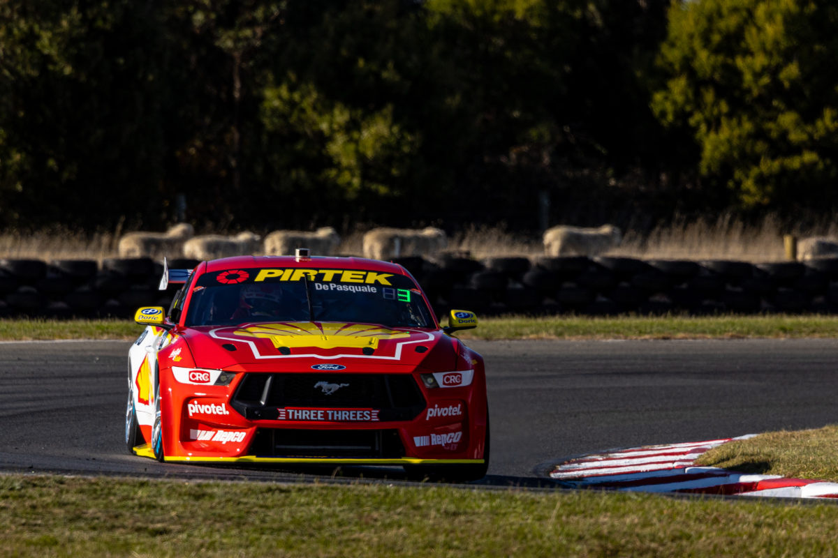 Dick Johnson Racing driver Anton De Pasquale suffered a clutch hub failure at Symmons Plains. Picture: InSyde Media
