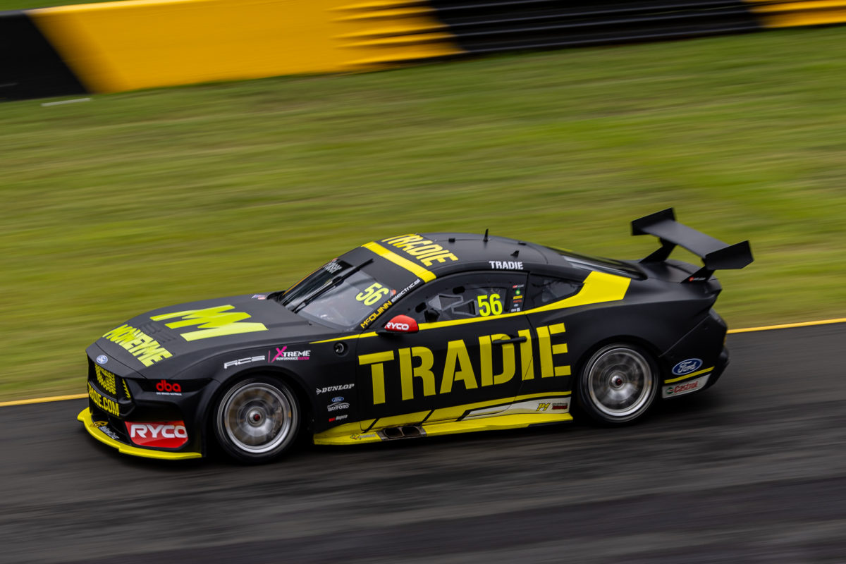 The #56 Tickford Racing Ford Mustang which Declan Fraser is set to drive at Winton tomorrow