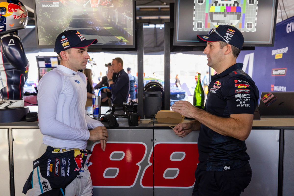 Broc Feeney (left) and Jamie Whincup (right)