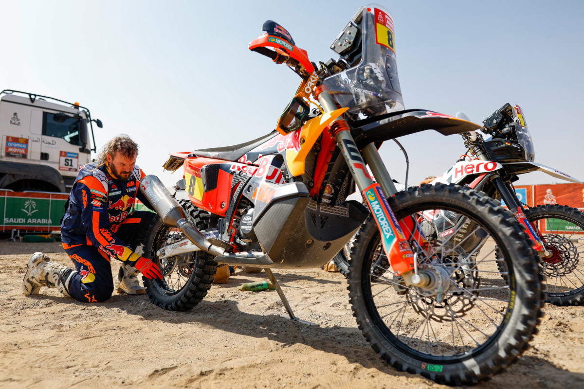 Details of the Dakar 2024 route have been announced; pictured is Red Bull KTM's Toby Price during the Marathon stage of 2023