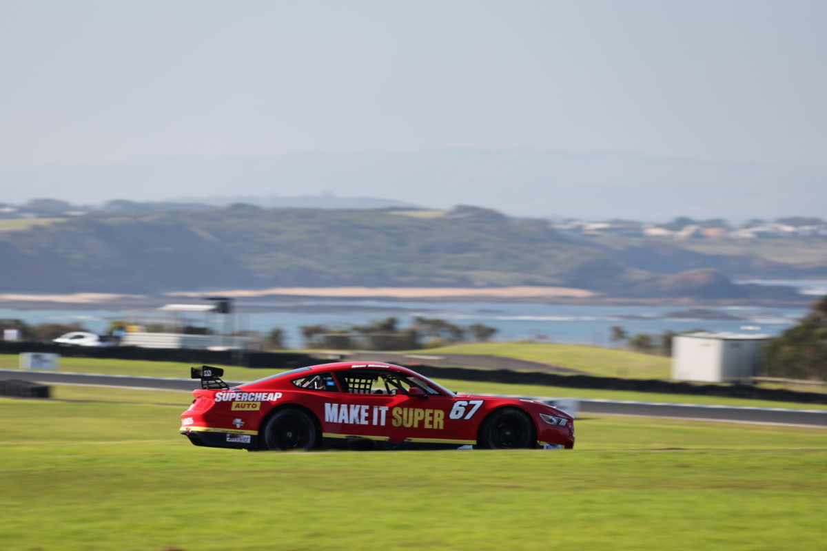 Nash Morris won Race 3 of Round 2 of the National Trans Am Series at Phillip Island by 0.0473s. Picture: Shannons SpeedSeries