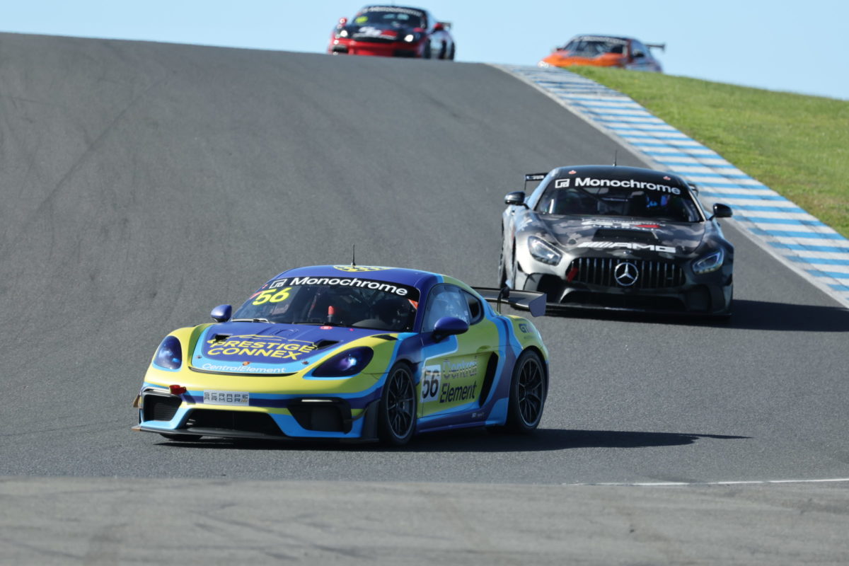 Shane Smollen won Australian Production Cars/GT4 Race 4 at Phillip Island. Picture: Shannons SpeedSeries