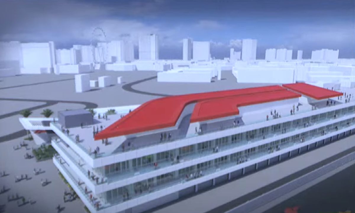 An artist's impression of the pit building currently under construction