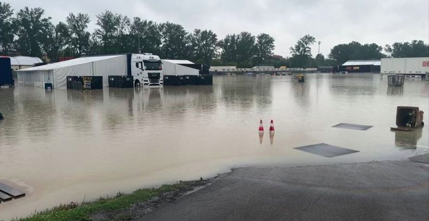 F1 personnel have been told to stay away from the Emilia Romagna GP paddock on Wednesday due to localised flooding