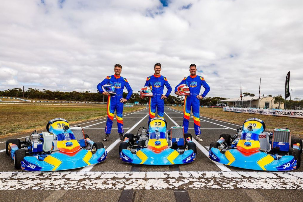 Supercar-Supercars-drivers-Nick-Percat-James-Golding-Australian-Karting-Championship-opener-2023