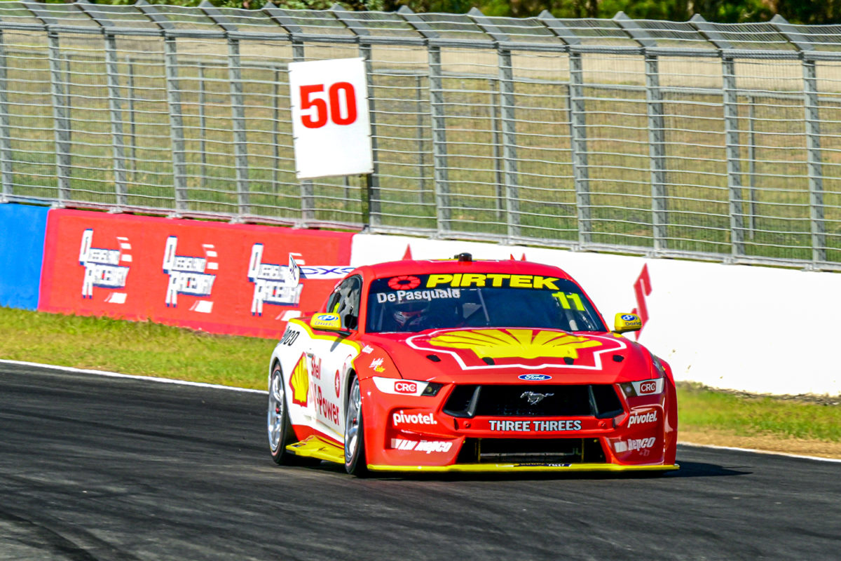 The #11 Dick Johnson Racing Ford Mustang