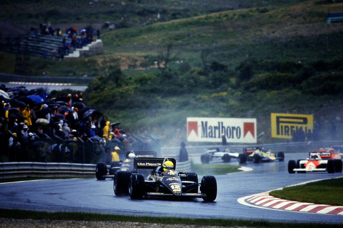 Ayrton Senna en route to his first F1 race win