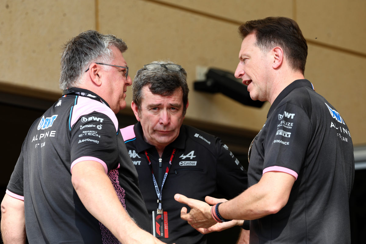 Alpine CEO Laurent Rossi (right) has issued scathing criticisms of Alpine's performance this season and seemingly threatened team principal Otmar Szafnauer (left) with the sack