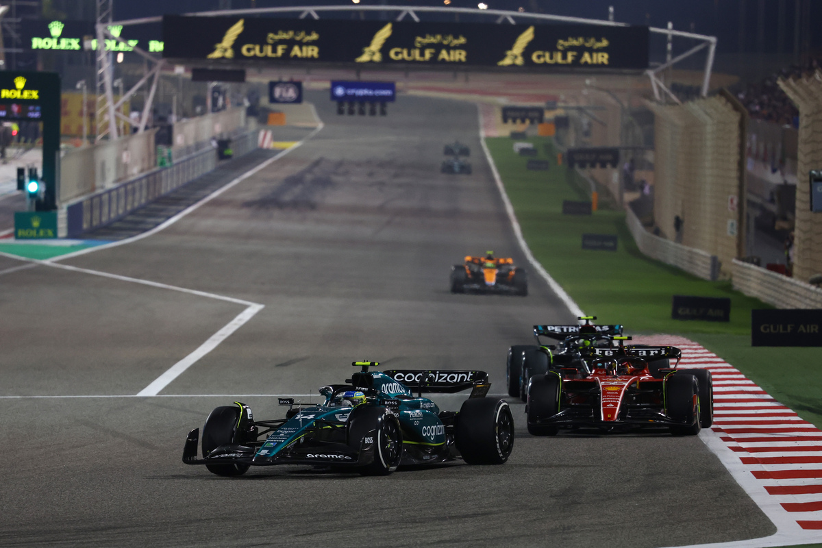 Fernando Alonso finished third in Bahrain for Aston Maritn in a strong opening performance