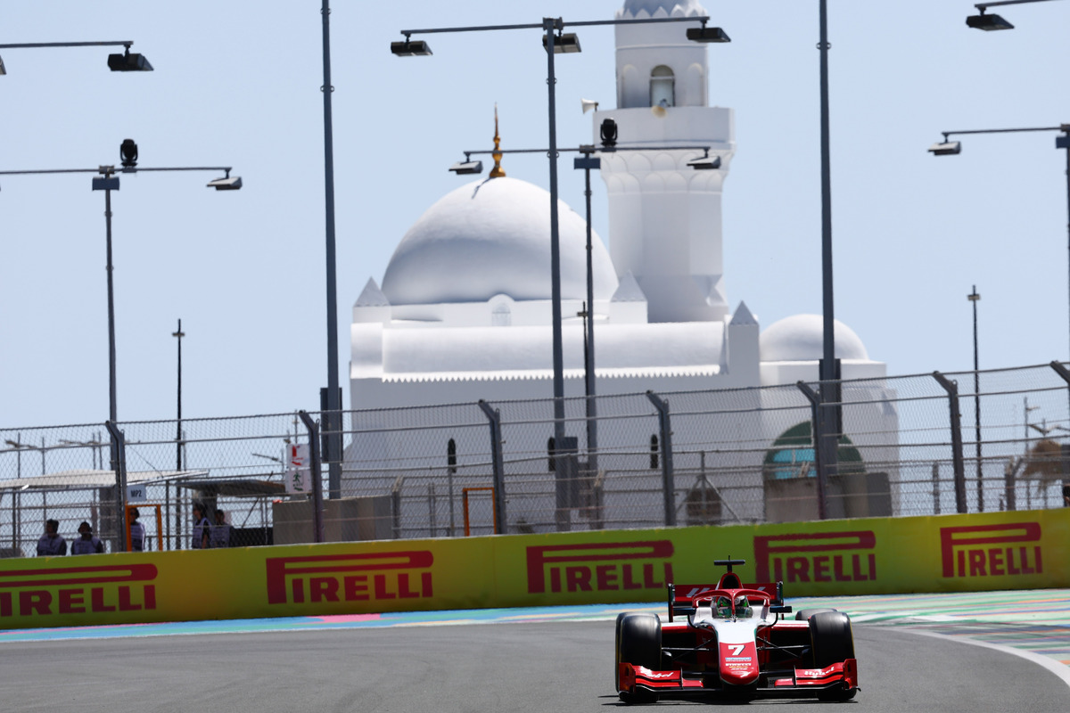 Frederik Vesti won the F2 Feature race in Saudi Arabia