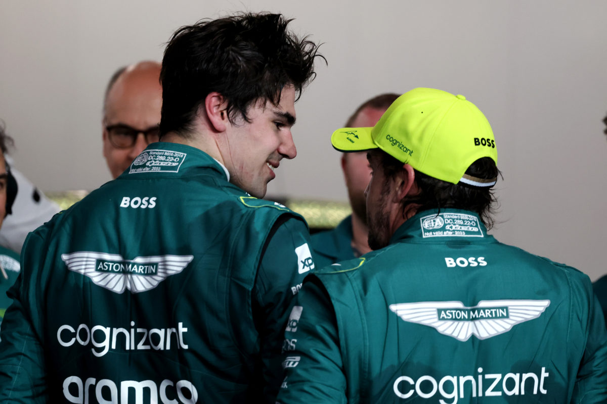 That brotherly love look between Aston Martin duo Fernando Alonso and Lance Stroll