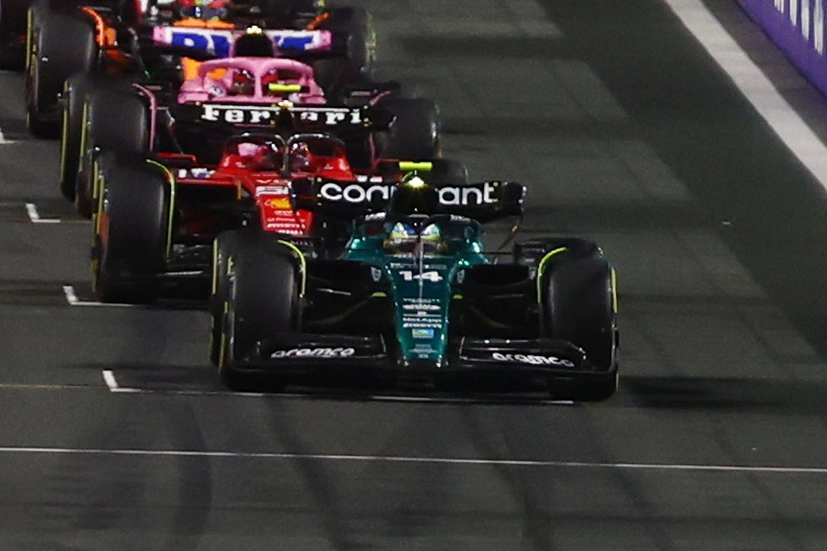 Alonso on the starting line in Jeddah