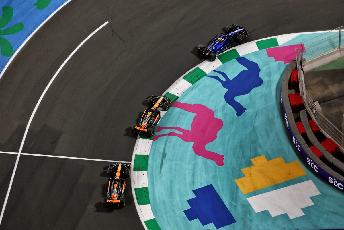 McLaren duo Lando Norris and Oscar Piastri battle for position in Saudi Arabia