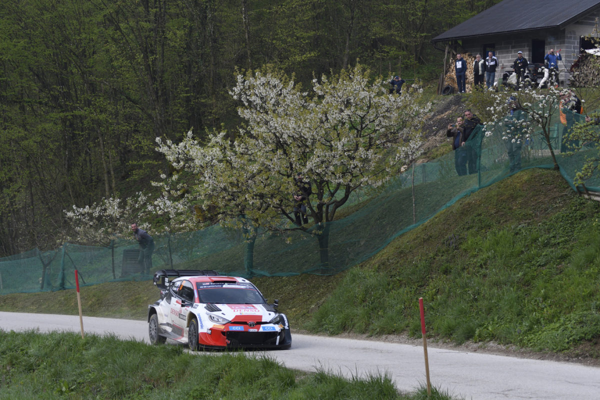 Sebastien Ogier was given a one-minute time penalty after a rapid wheel change and seatbelt offence on the Croatia Rally’s second stage on Friday.