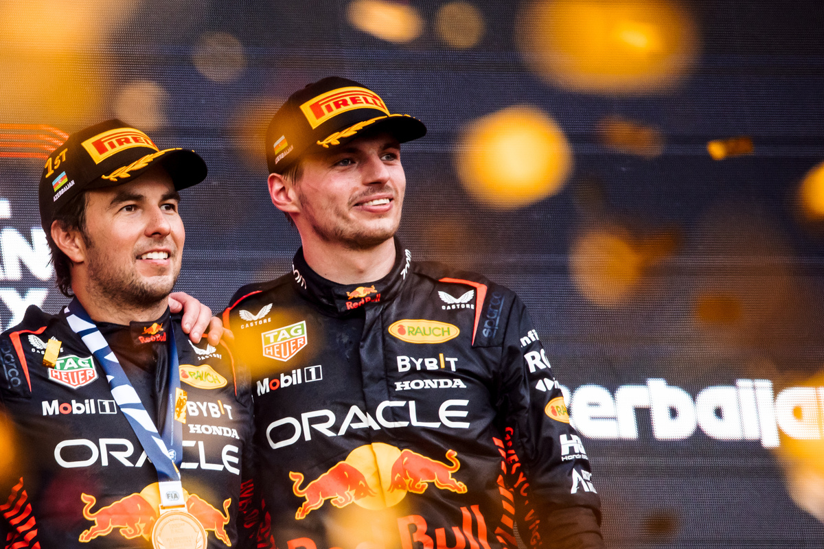 Red Bull drivers Sergio Perez and Max Verstappen are rivals for this year's world championship