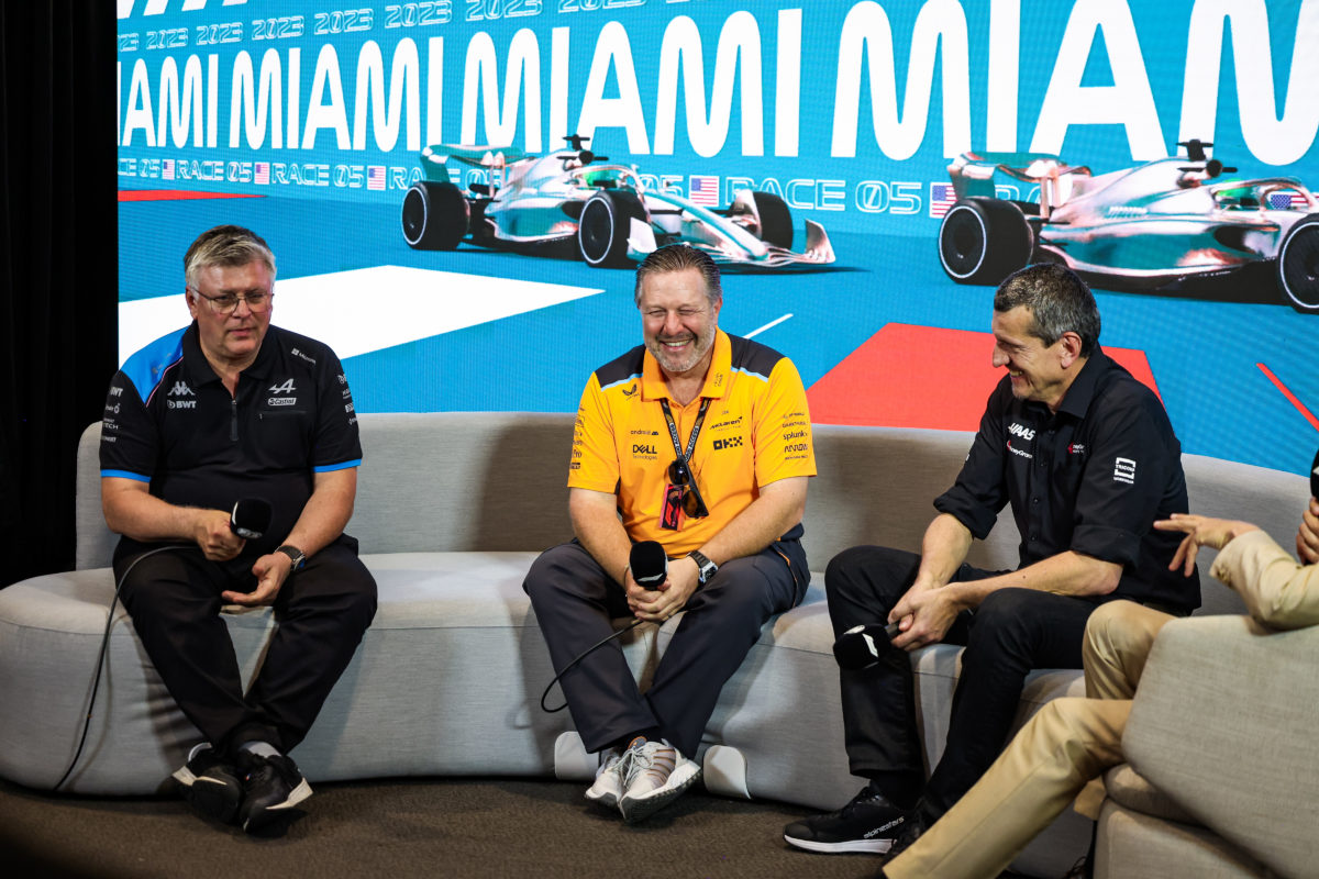McLaren CEO Zak Brown (centre) welcomes the possibility of new F1 teams but has warned against what he sees as likely 'dreamers'